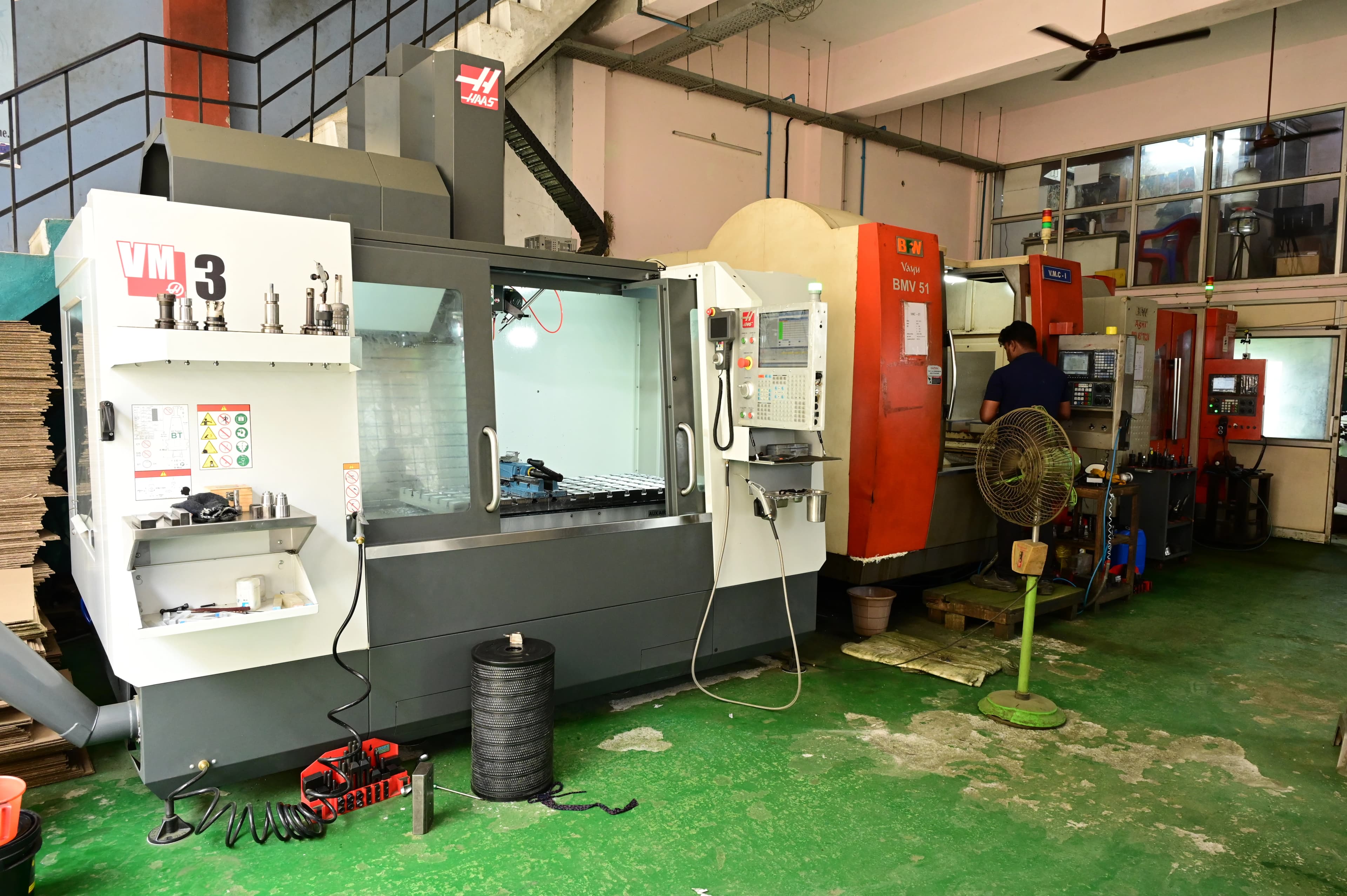 Modern manufacturing facility with high-tech equipment